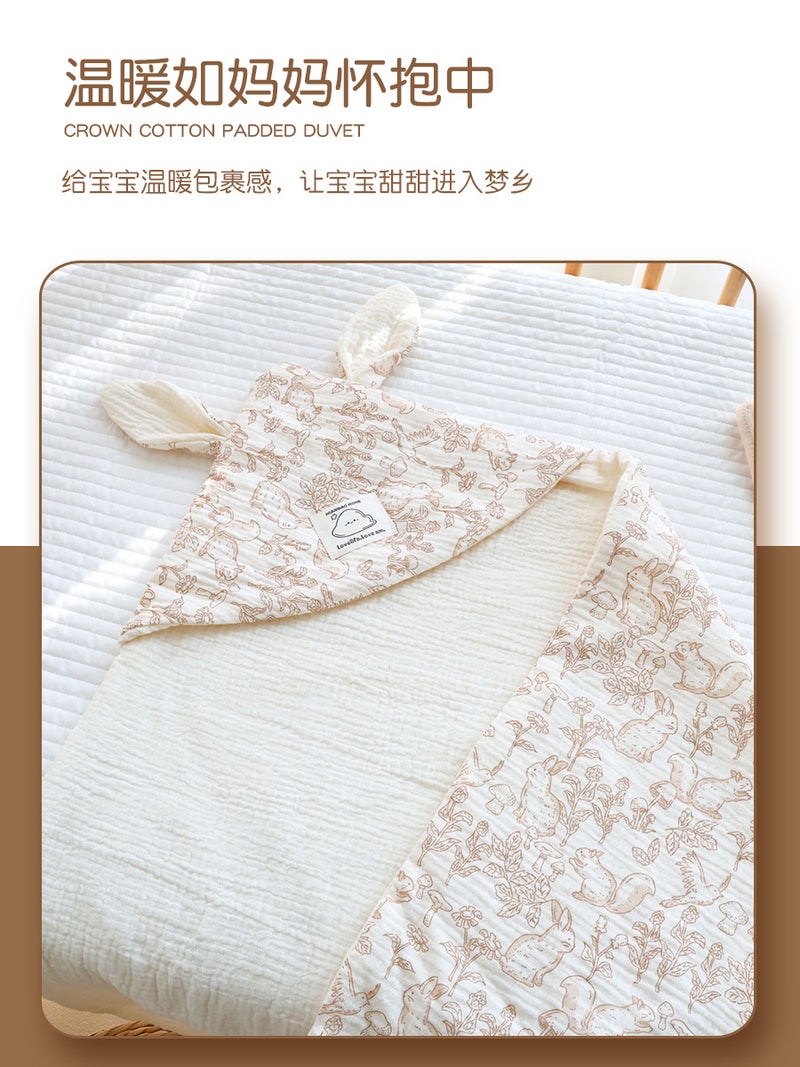 Cotton Gauze Cushion Cotton Newborn Baby Package Baby Supplies Bath Towel Hooded Newborn Package - Image 3